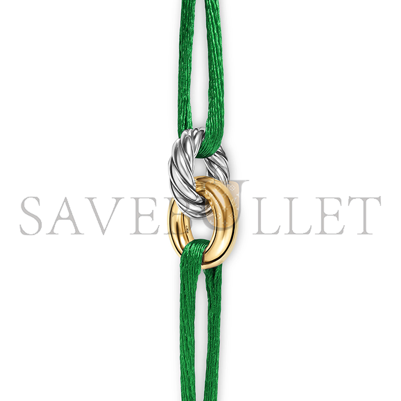 DAVID YURMAN SCULPTED CABLE LINKED CORD BRACELET B18445 S4GRN